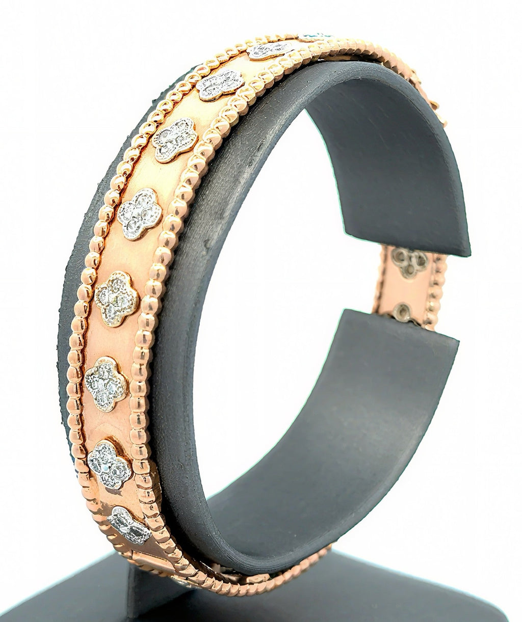 14k Rose Gold 1.25CT Diamond Bangle Bracelet, 31.2 g, S16730