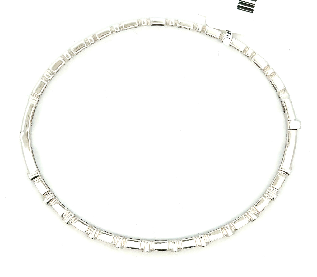 Solid 10k White Gold 0.50CT Diamond Bangle Bracelet, 7.5g, S16746
