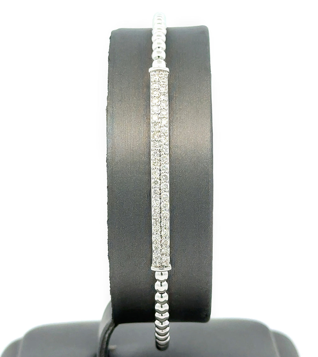 14k White Gold 0.60 CT Diamond Ladies Slip-On Bangle, 6.4 g, S16745