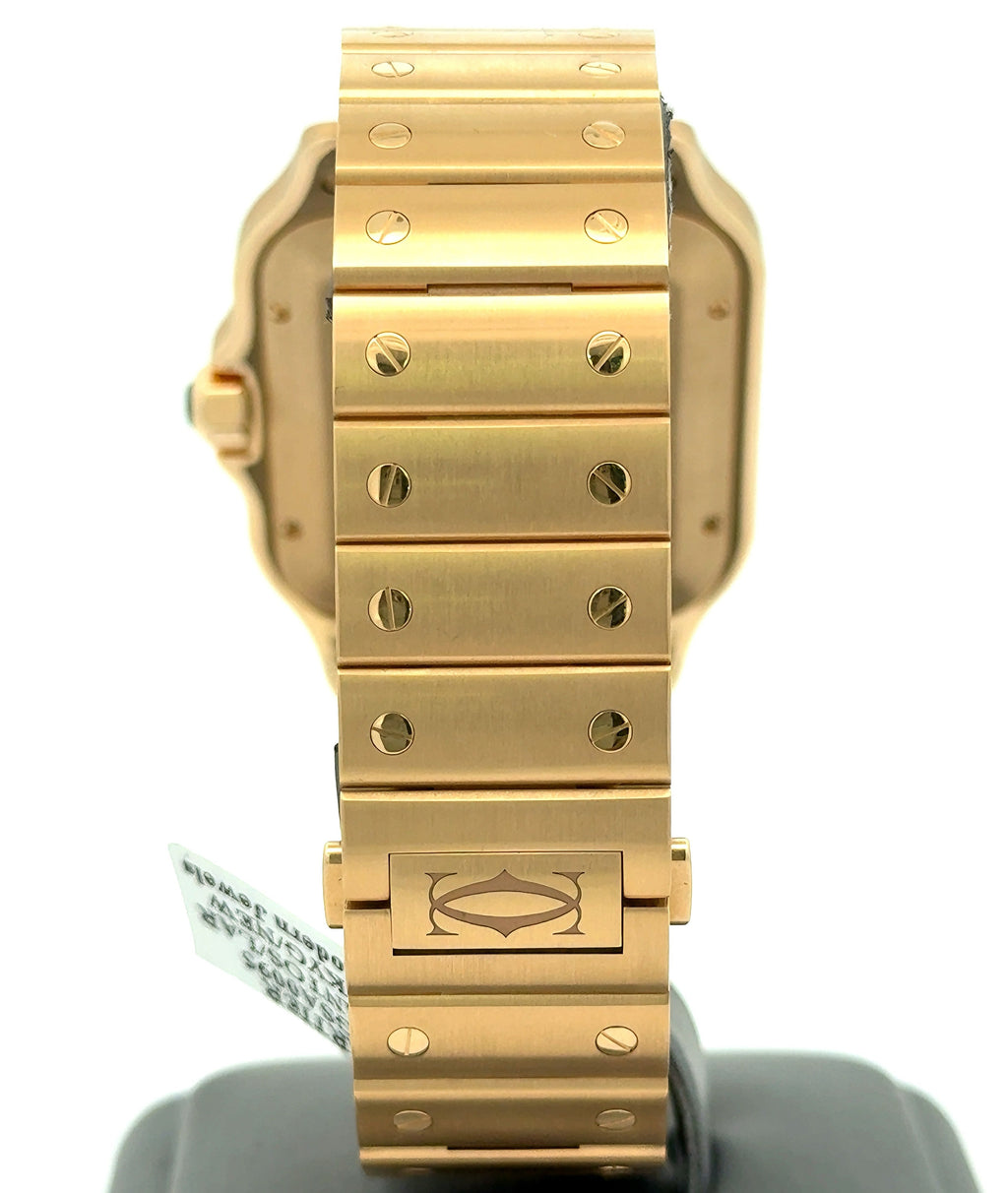 Santos de Cartier Watch Large Sunray Dial 18k Yellow Gold WGSA0095 NEW FULL SET 2025