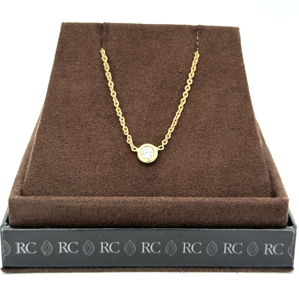 Roberto Coin 18K Yellow Gold Diamond Bezel Solitaire Necklace, S108738