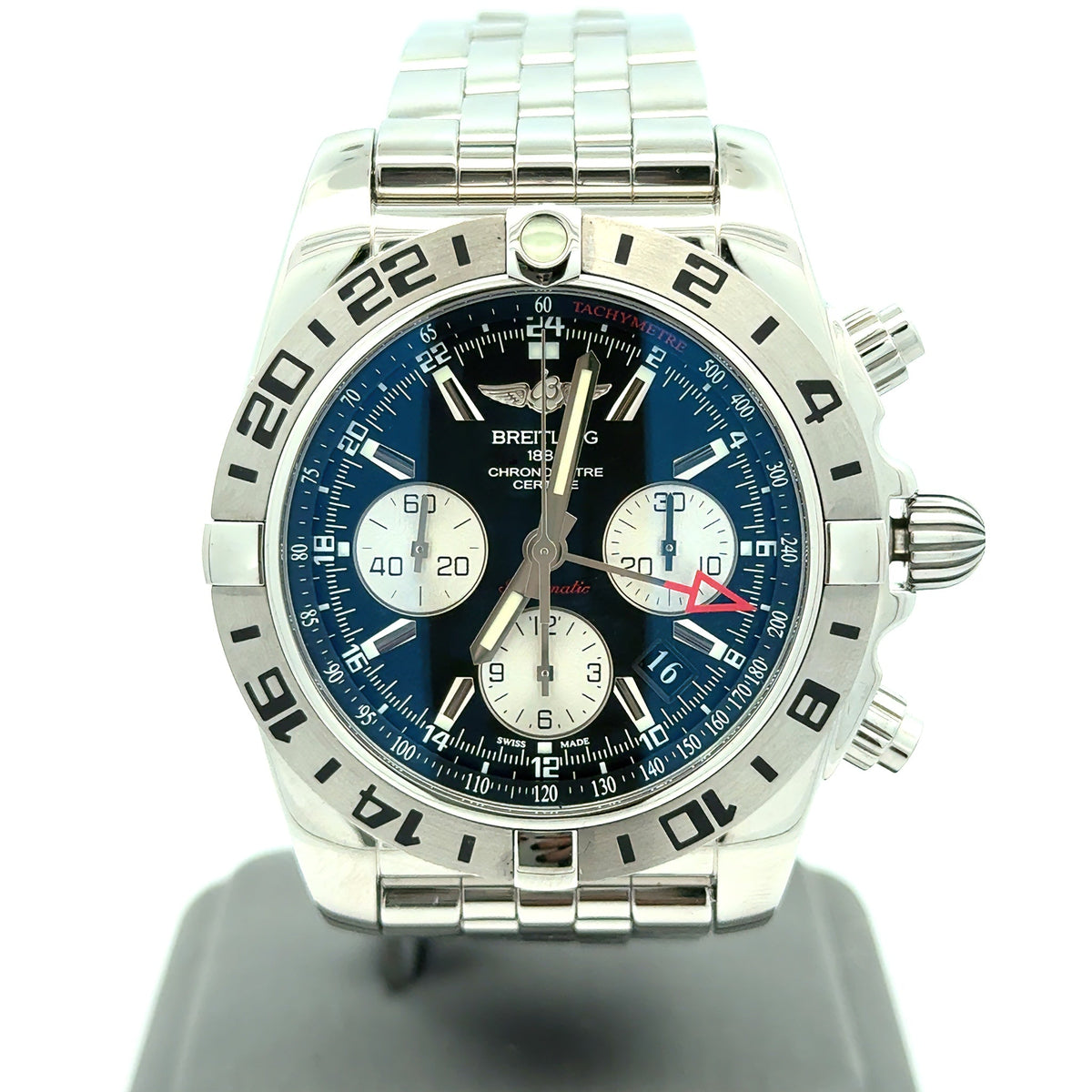 Breitling Chronomat 44 GMT Stainless Steel/Onyx Black Dial (PRE-OWNED) Box/Card