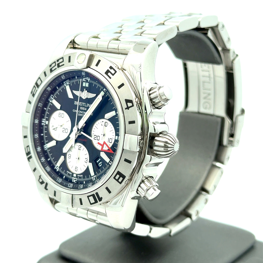 Breitling Chronomat 44 GMT Stainless Steel/Onyx Black Dial (PRE-OWNED) Box/Card