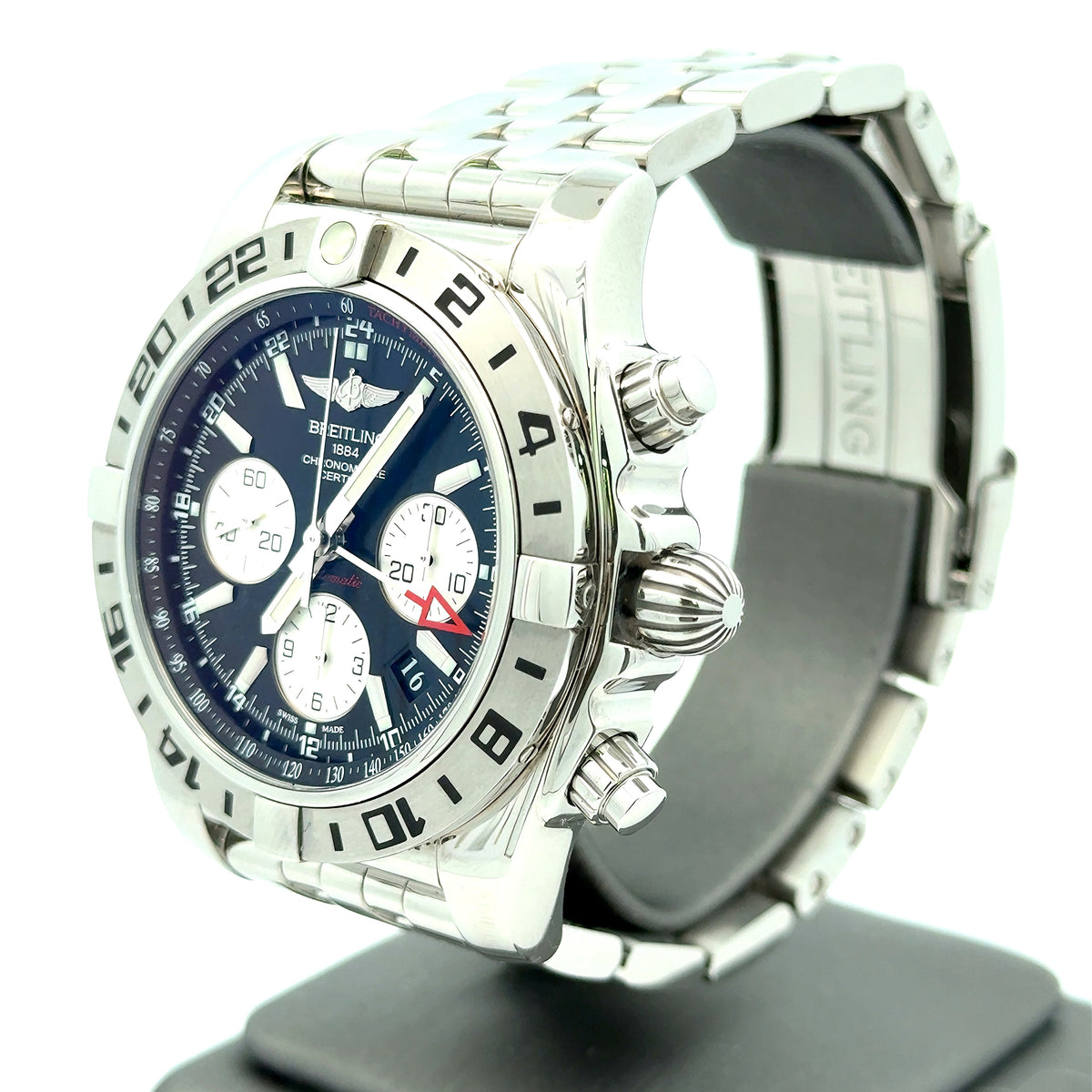 Breitling Chronomat 44 GMT Stainless Steel/Onyx Black Dial (PRE-OWNED) Box/Card