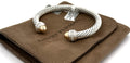 David Yurman Classic Cable Bracelet Sterling Silver with 14K Yellow Gold Domes, S108740