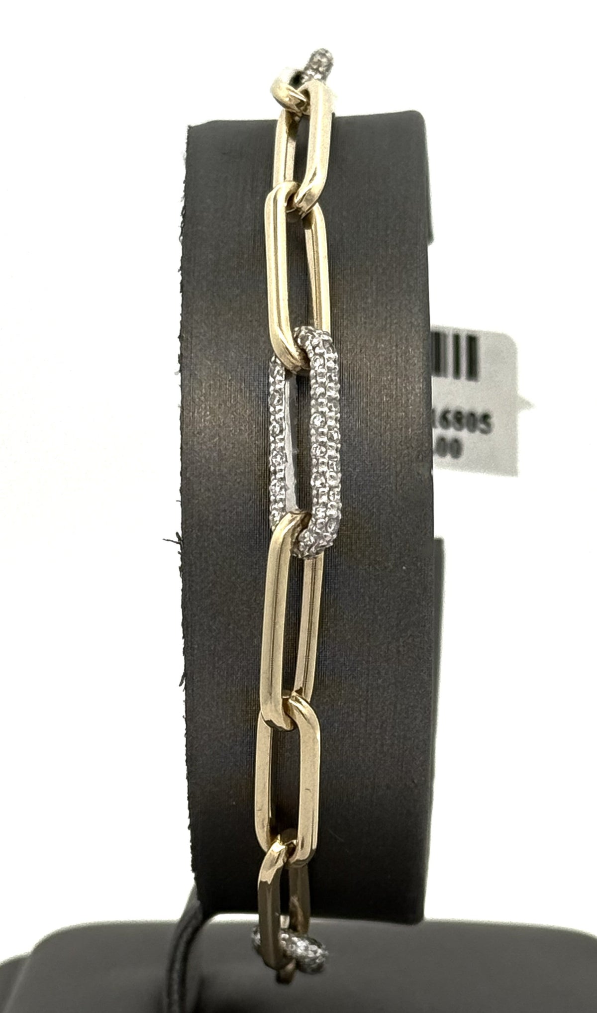 14k Yellow Gold Paper Clip Diamond Bracelet, S108747