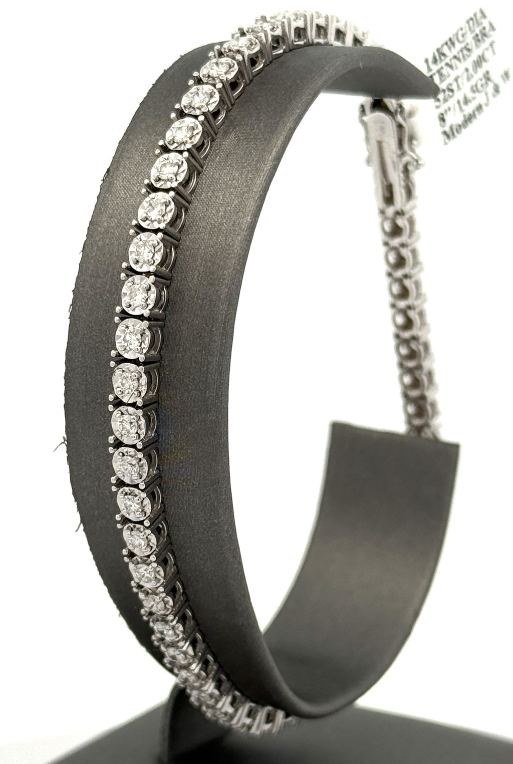 14k White Gold 1.75 CT Diamond Tennis Bracelet Weight 14.5g Length 8", S108746