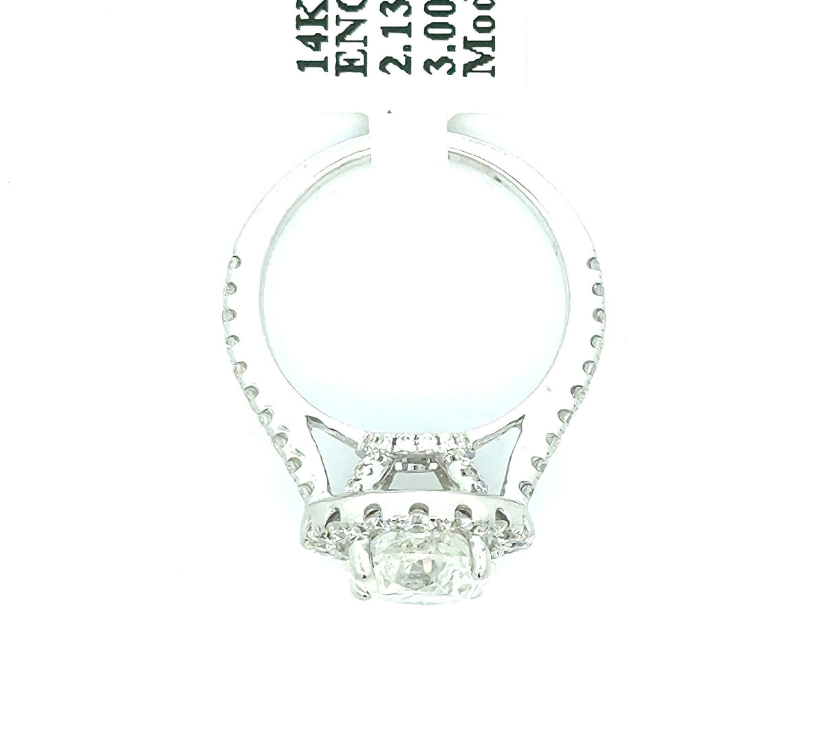 14k White Gold 3.00 CT Halo Diamond Engagement Ring, 4.7g, Size 5.25, S108708