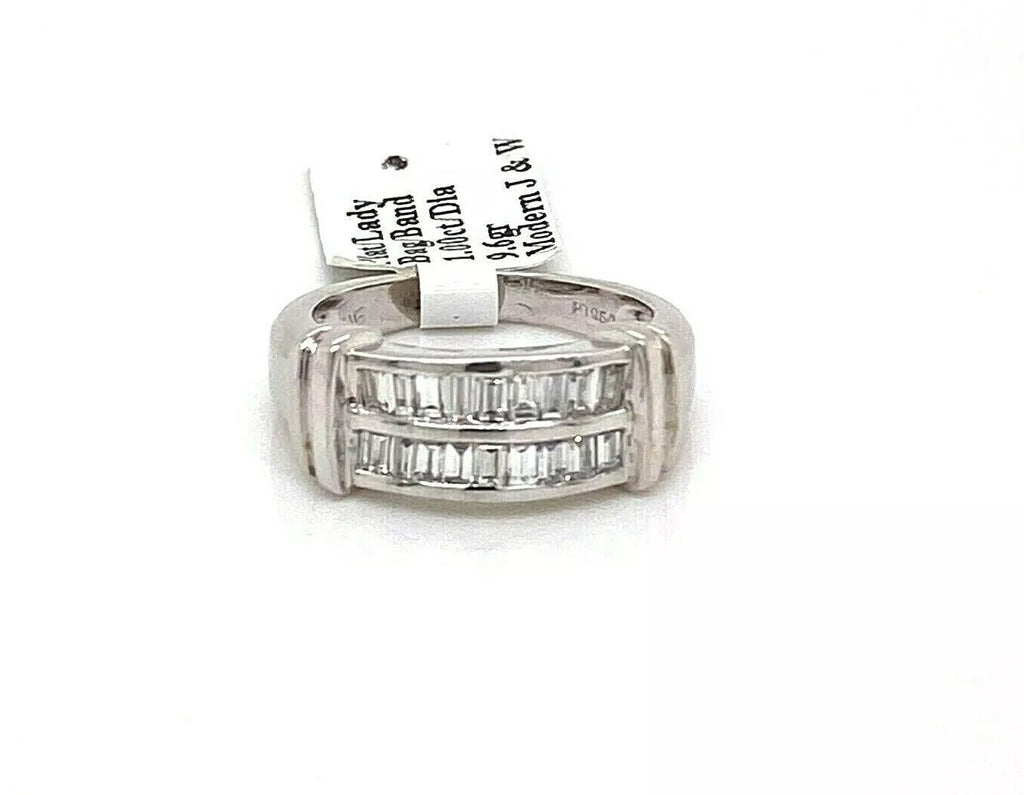 Platinum 1.00 CT Baguette Diamond Ladies Band, 9.6gm, Size 6.5, S100106