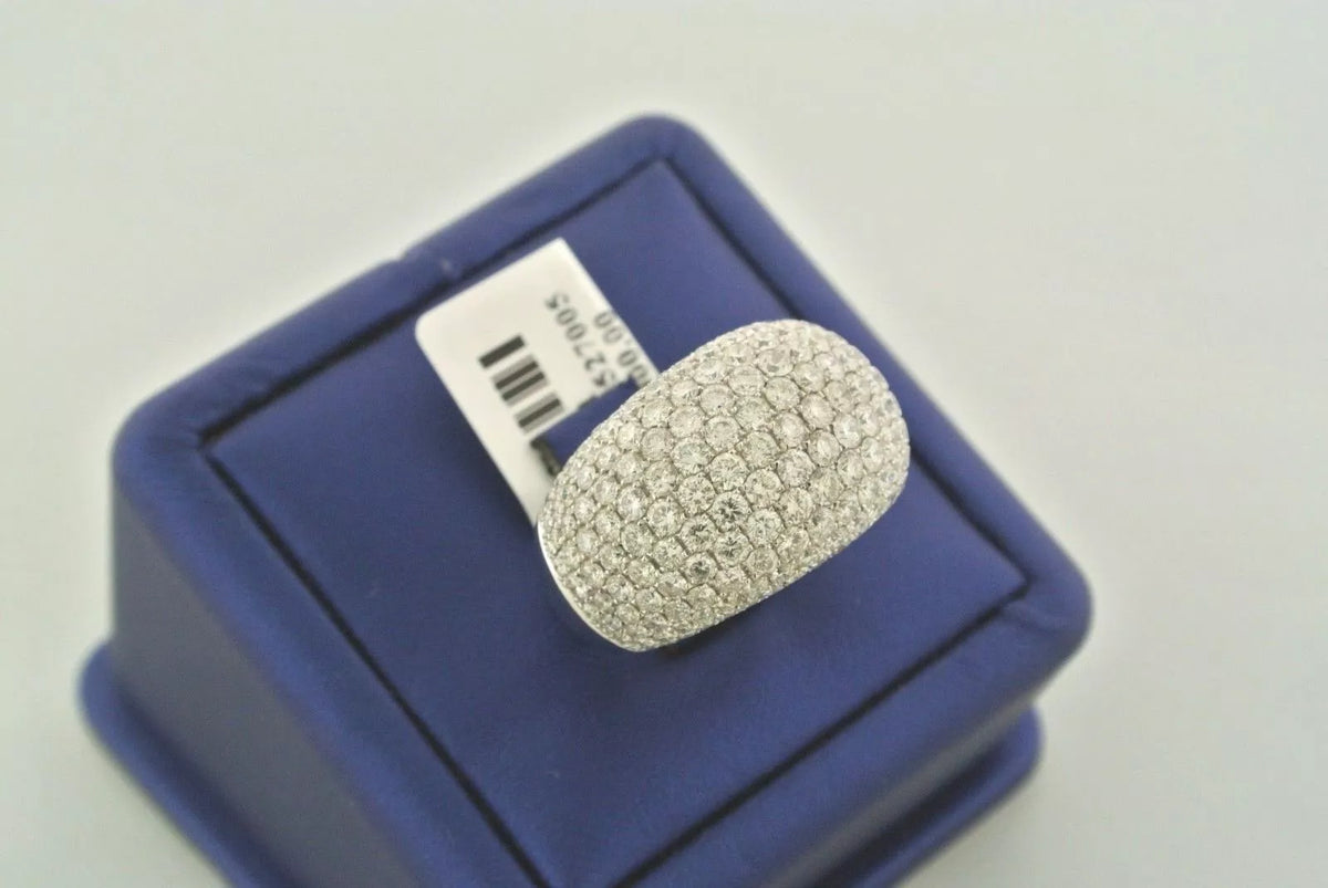 18k White Gold 5.45 CT Diamond Fancy Ladies Ring, 14.9gm, Size 6.75, S104601
