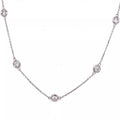 14k White Gold 1.85 CT Lab Diamond By The Yard Necklace, 4.7g, 16", S106359