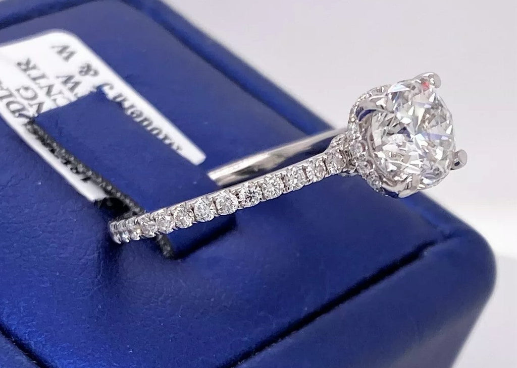 18k White Gold 2.50 CT Diamond Ladies Engagement Ring, Size 9.5, S106442