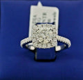 14k White Gold 1.85 CT Diamond Halo Engagement Ring, 3.8gm, Size 6.25, S13989