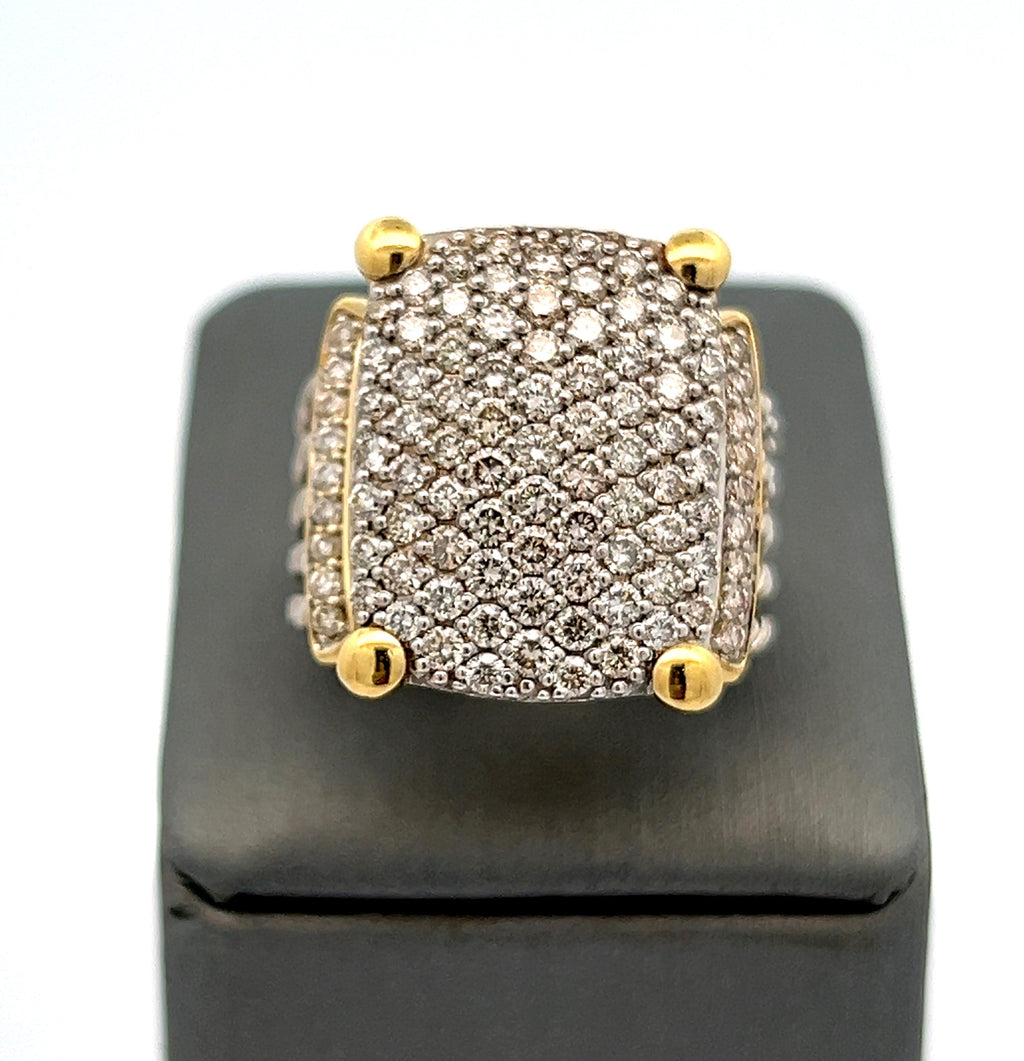 David Yurman 18K Gold and Silver Pave Wheaton Collection Ring S108184