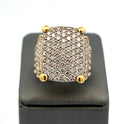 David Yurman 18K Gold and Silver Pave Wheaton Collection Ring S108184