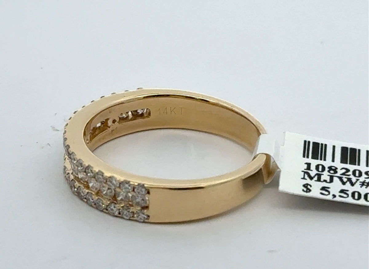 14k Yellow Gold 0.75 CT Diamond Ladies Band, 4.2gm, Size 7.5, S108209