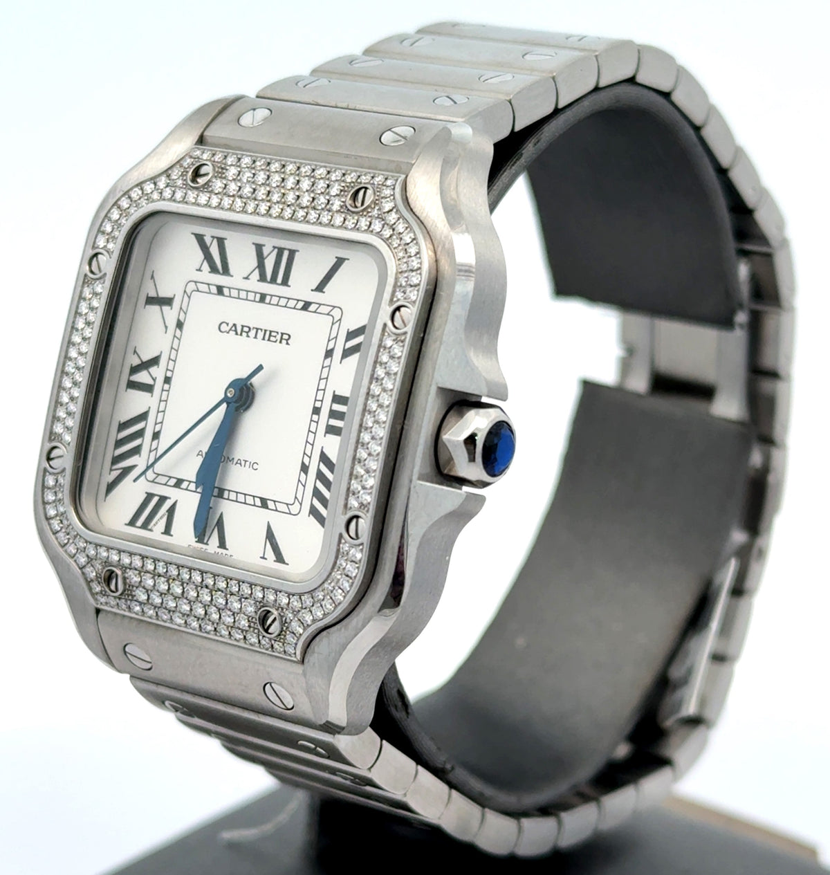 Cartier Santos Medium Model 35mm Original Diamonds W4SA0005 - Mint Full Set 2022