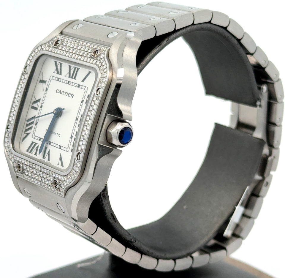 Cartier Santos Medium Model 35mm Original Diamonds W4SA0005 - Mint Full Set 2022