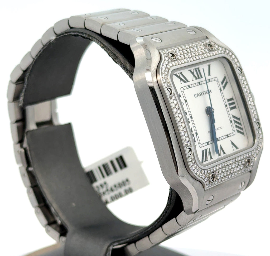Cartier Santos Medium Model 35mm Original Diamonds W4SA0005 - Mint Full Set 2022