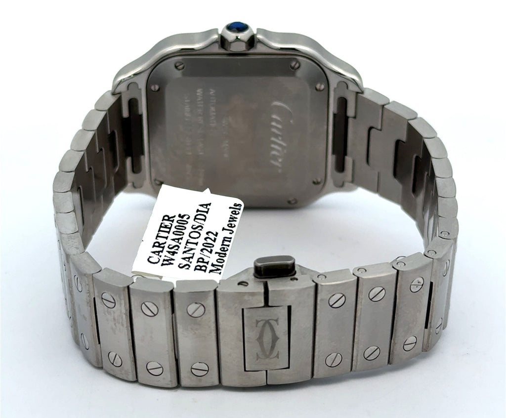 Cartier Santos Medium Model 35mm Original Diamonds W4SA0005 - Mint Full Set 2022