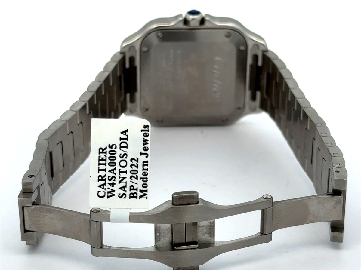 Cartier Santos Medium Model 35mm Original Diamonds W4SA0005 - Mint Full Set 2022