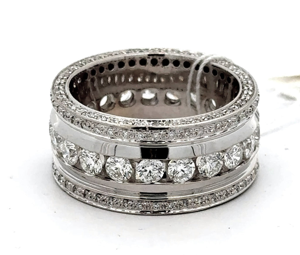14k White Gold 4.00 CT Diamond Men's Band, 27.1g, Size 11.5, S108269