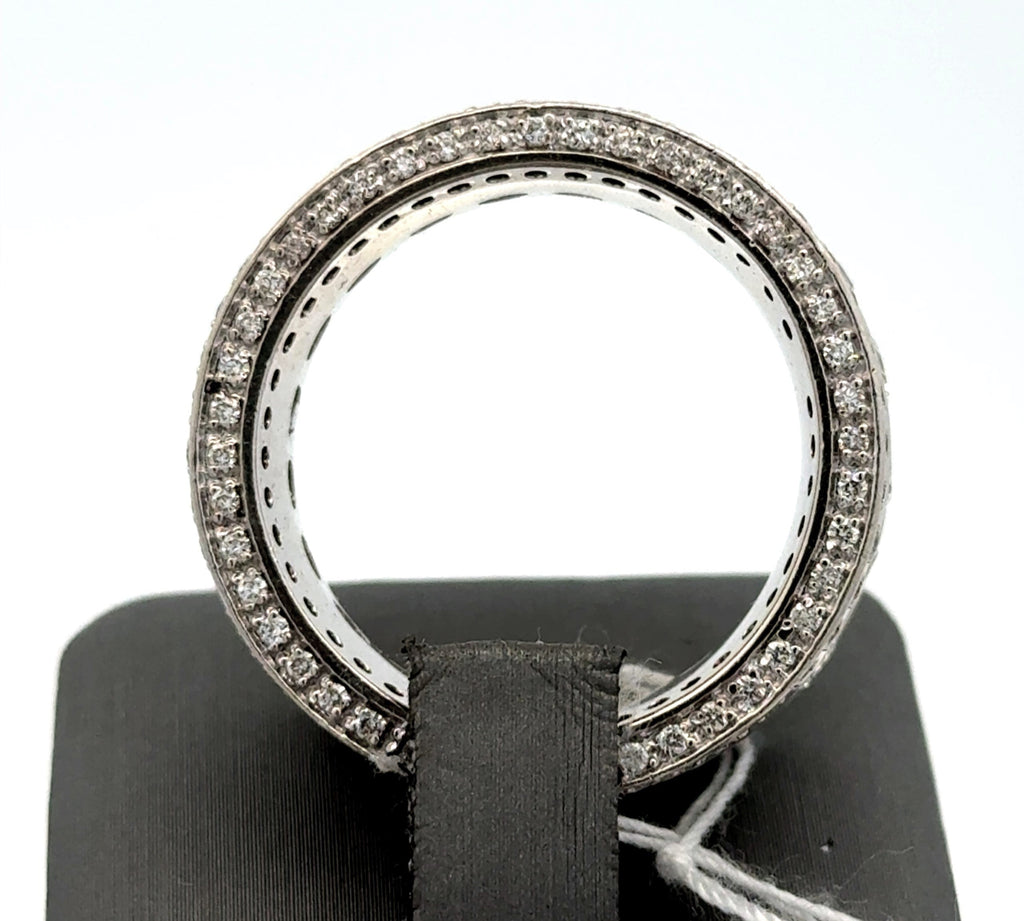 14k White Gold 4.00 CT Diamond Men's Band, 27.1g, Size 11.5, S108269