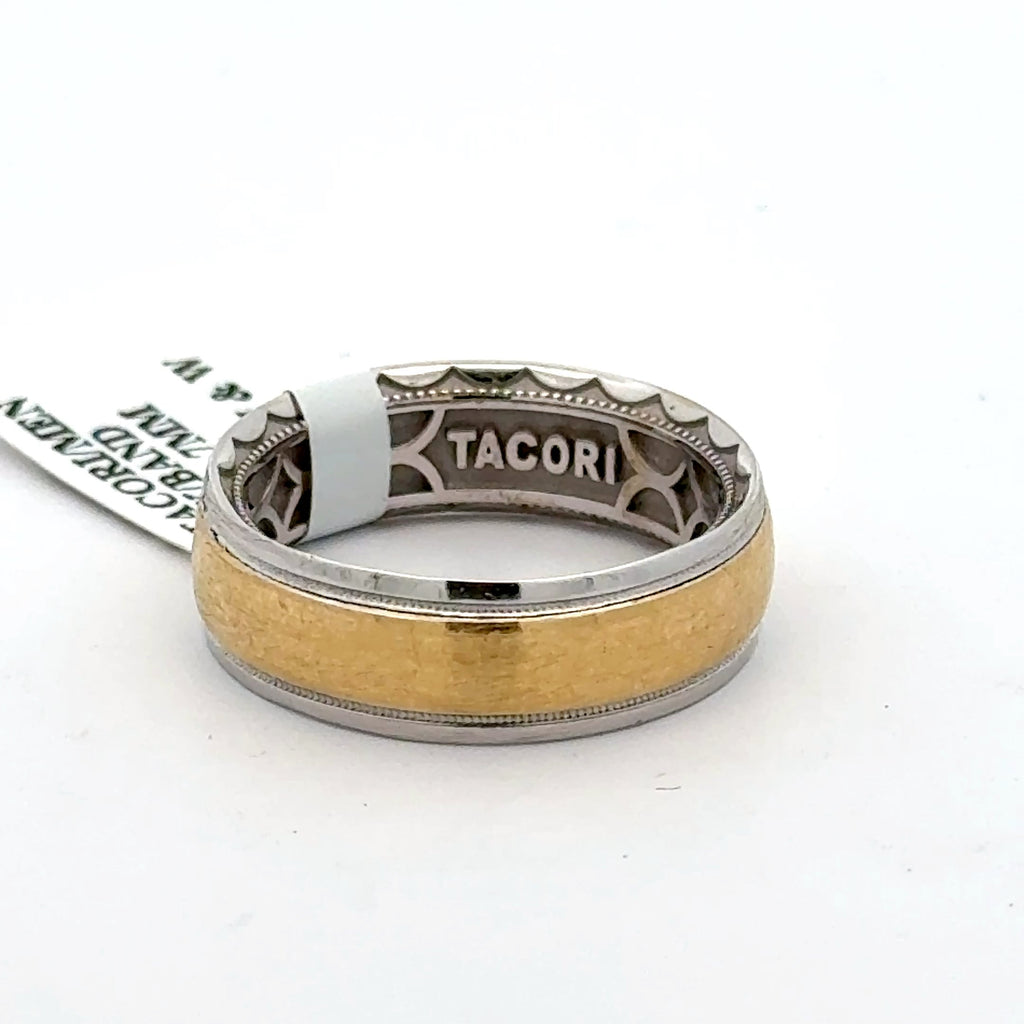 Tacori 18k Two Tone Gold Band Men's Ring, 11.0g, Size 10, S108270