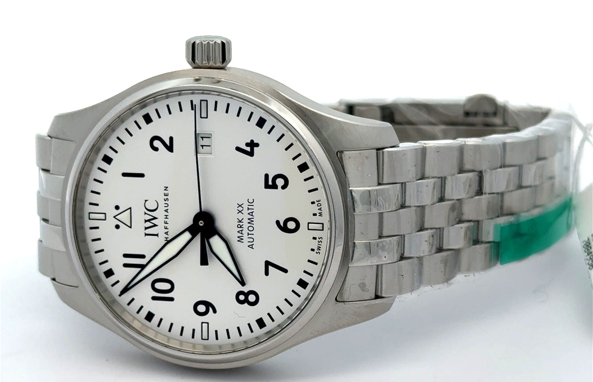 IWC PILOT'S WATCH MARK XX -  IW328208 - 40 MM - SILVER PLATED DIAL - BRAND NEW !