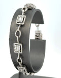 14k White Gold 4.75 CT Baguette Diamond Bracelet, 7", 17.8g, S16454