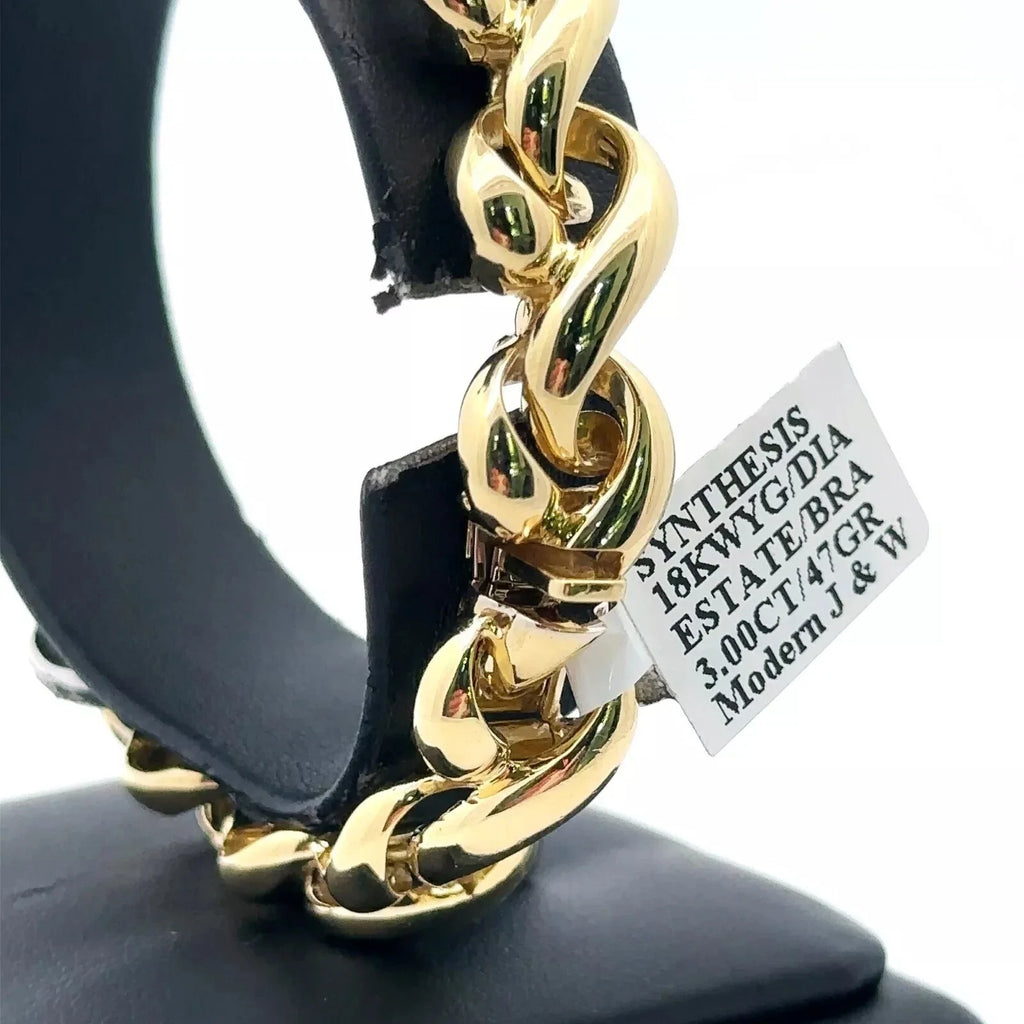 Synthesis 18K Yellow & White Gold, 2.85 Ct diamond Estate Bracelet, 47g S107988