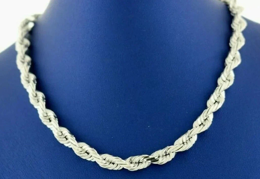 14k White Gold Rope Chain Necklace, 72.5gm, 5.8mm, 28", S104958