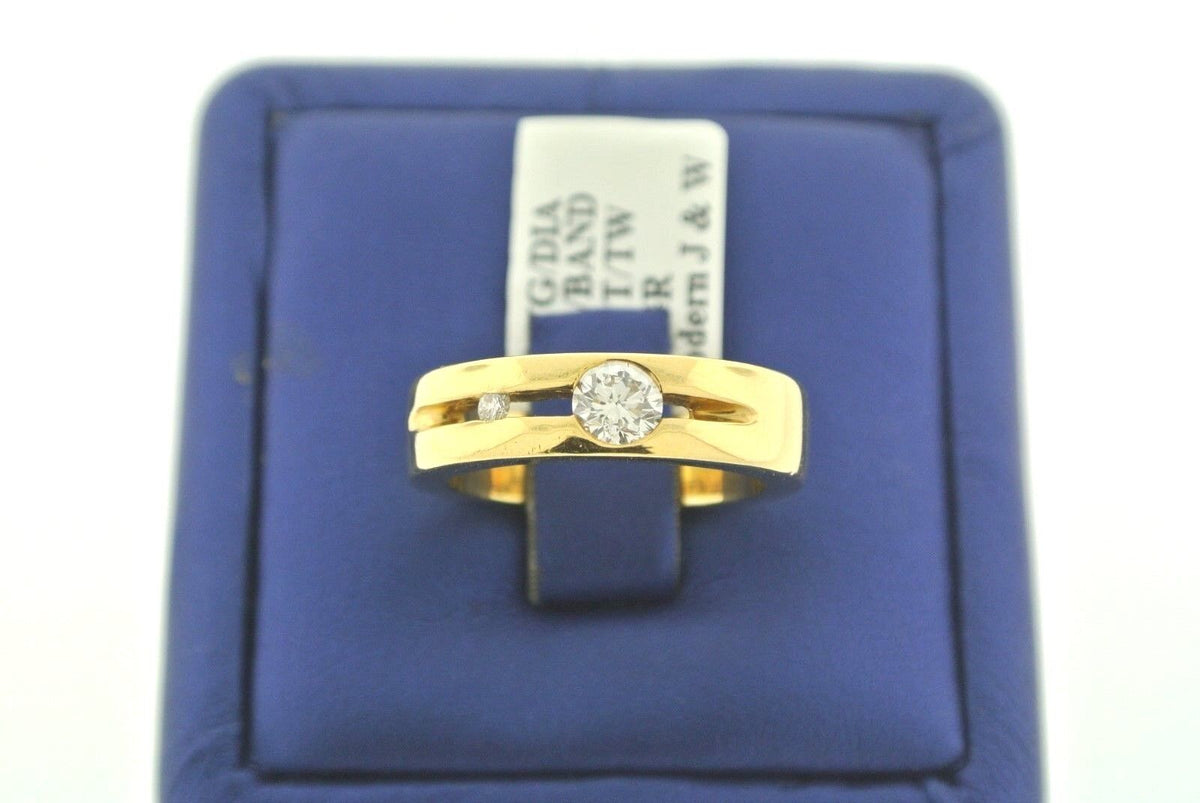 UNISEX 18K YELLOW GOLD 0.40 CT DIAMOND WEDDING BAND, SIZE 7, 11.8 GM