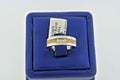 Fancy Design 14k Two Tone Gold Baguette Diamond Ladies Band, 7.7gm