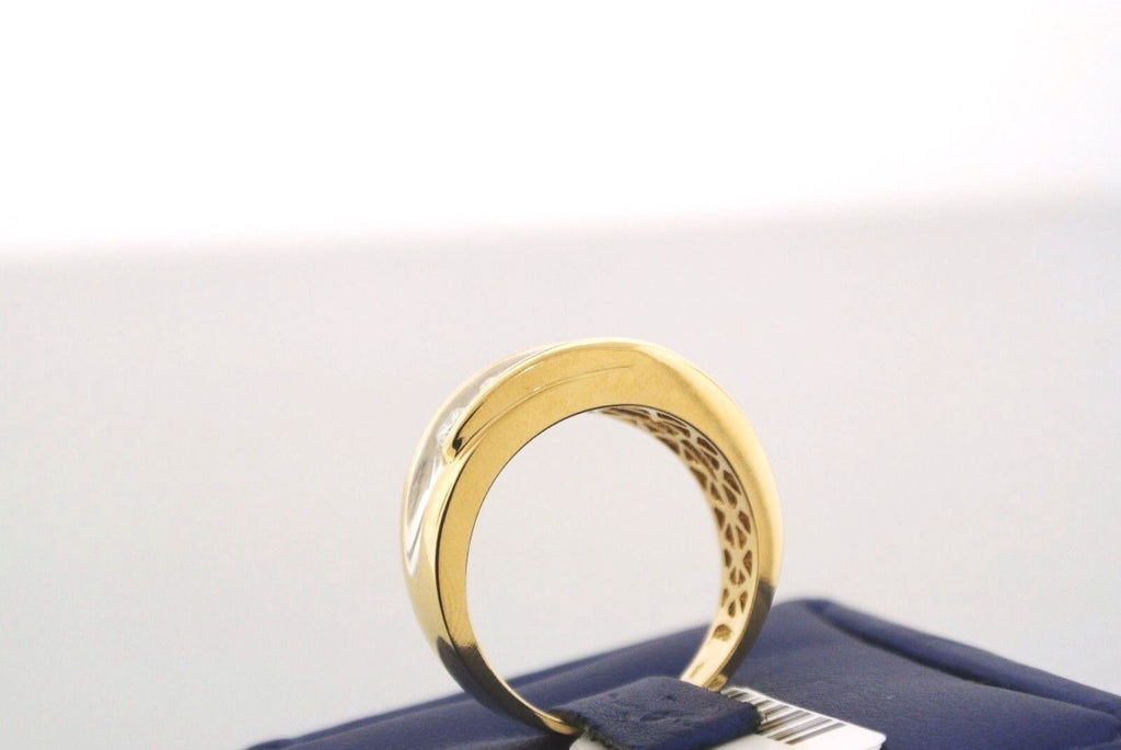 14k Two Tone Gold 1.25 CT Diamond Men's Fancy Band, 8.7gm, Size 10.25