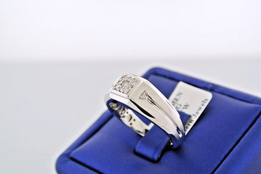 14k White Gold 0.50 CT Diamond Men's Ring, 5.5gm, Size 10.5