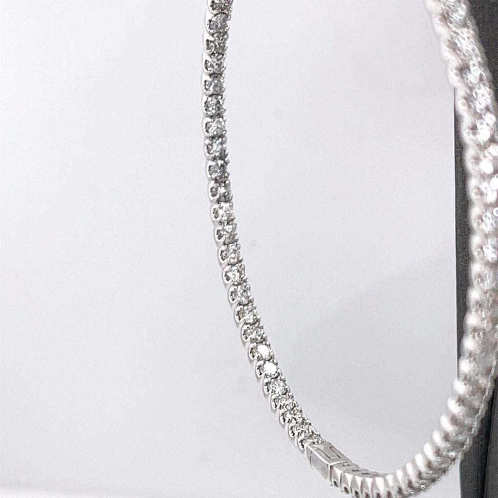 14K White Gold 6.00 CT Diamond Inside Out Hoop Earrings, 12.5gm