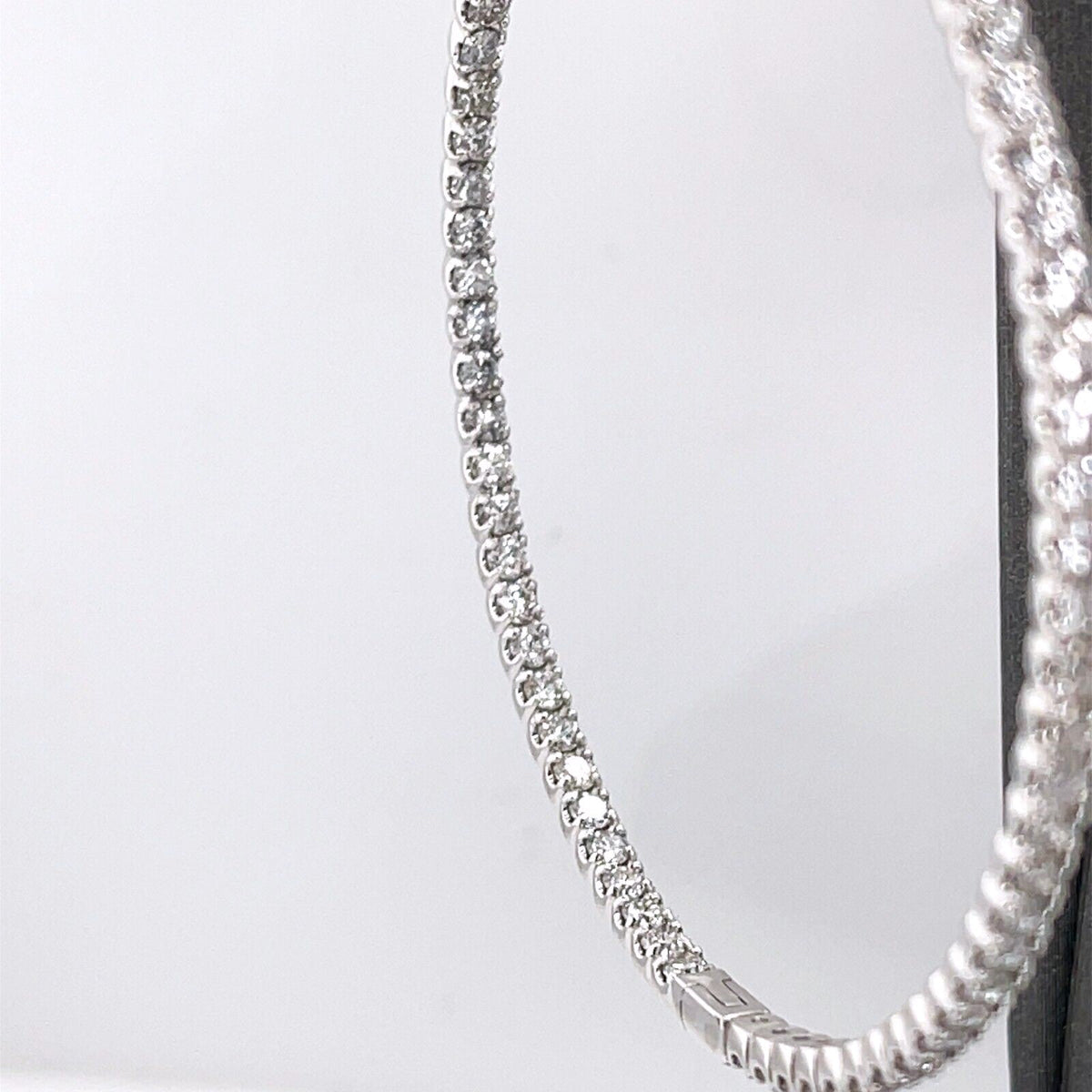 14K White Gold 6.00 CT Diamond Inside Out Hoop Earrings, 12.5gm