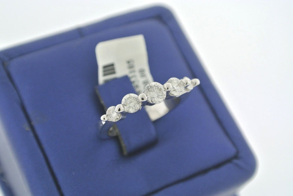 SOLID 14K WHITE GOLD 0.85 CT ROUND CUT DIAMONDS LADIES RING SIZE 7