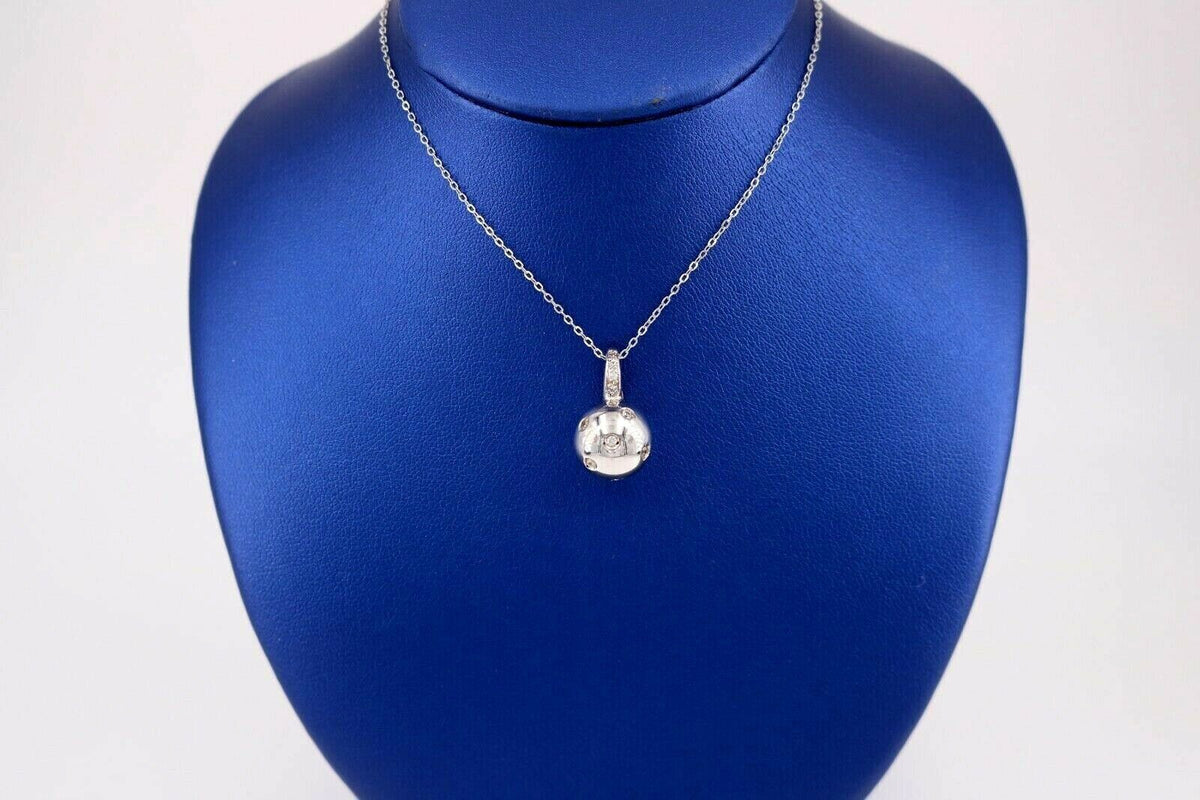 14k White Gold 0.50 CT Diamond Pendant Necklace, 4gm, S105081