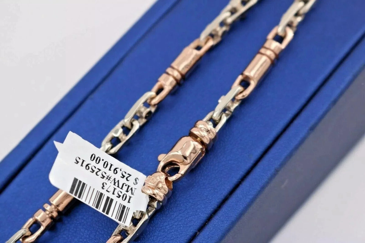 14K Two Tone Gold Fancy Chain Necklace, 77gm, 26", S105173