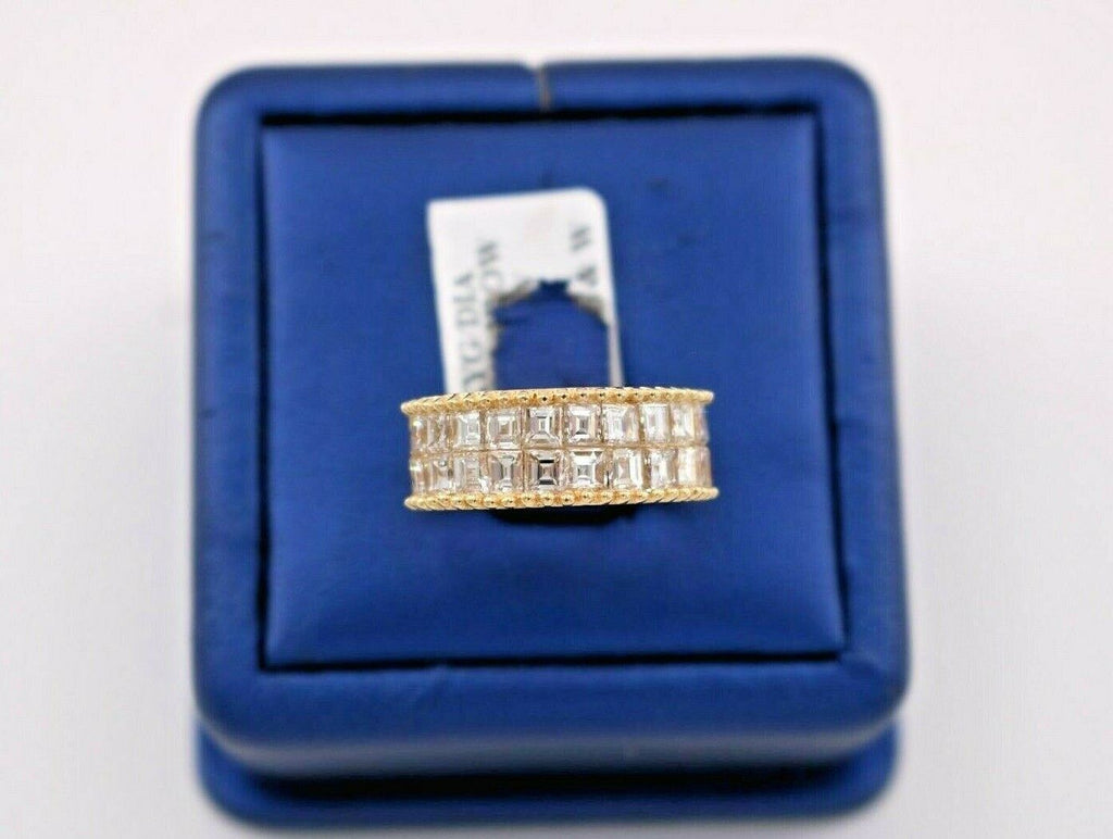 18k Yellow Gold 3.50 CT Princess Cut Diamond Band, 7.1gm, Size 6