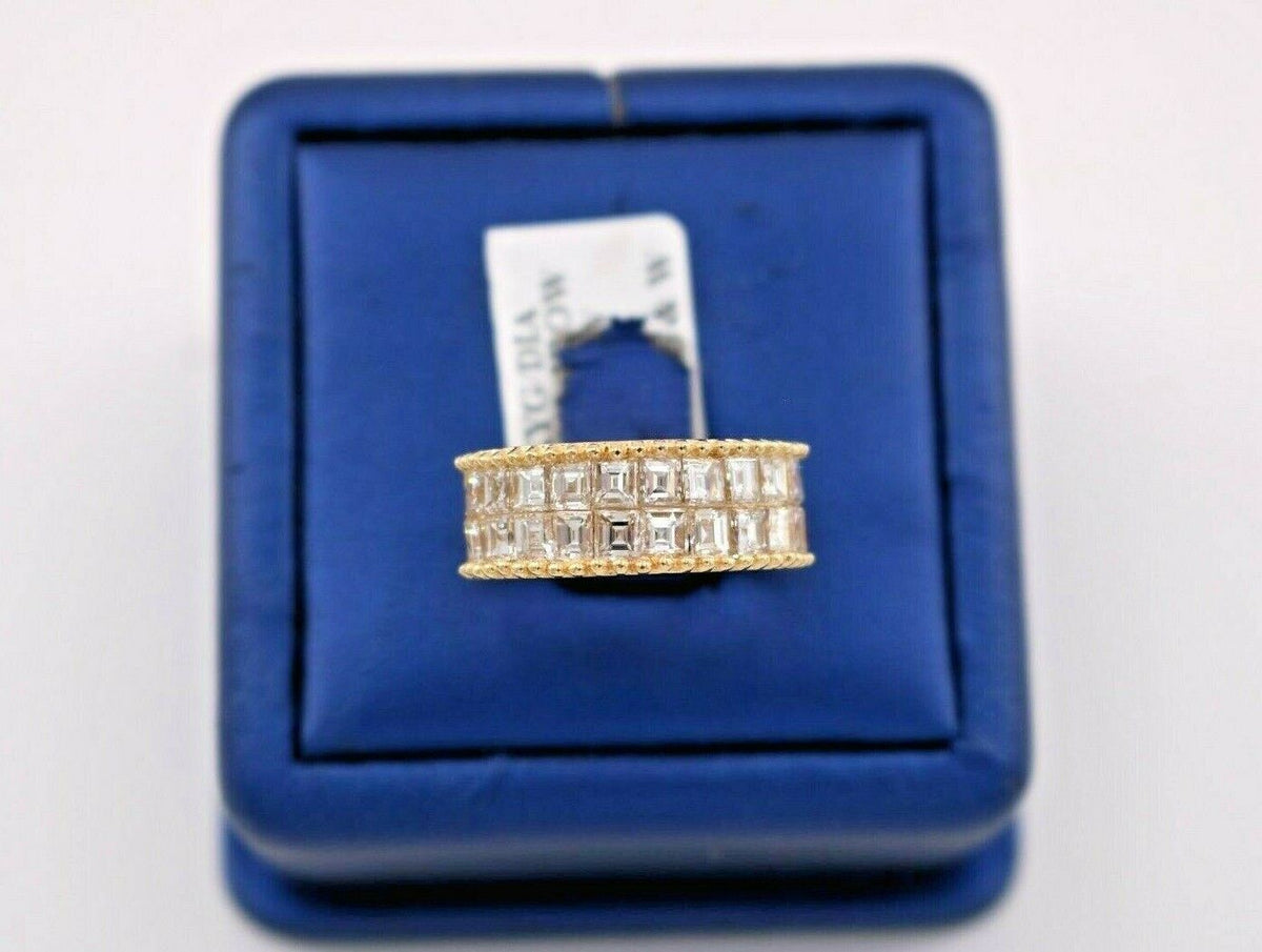 18k Yellow Gold 3.50 CT Princess Cut Diamond Band, 7.1gm, Size 6