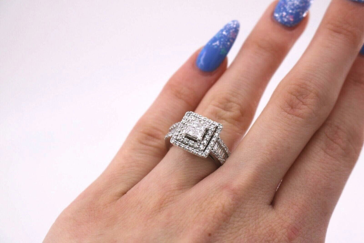 14k White Gold 1.00 CT Diamond Ladies Band, 3.7gm, Size 6