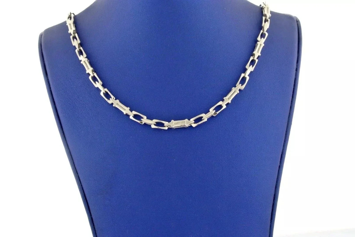 Fancy Men's 14k White Gold Chain Necklace, 47.8gm, 26 Inches, S104511