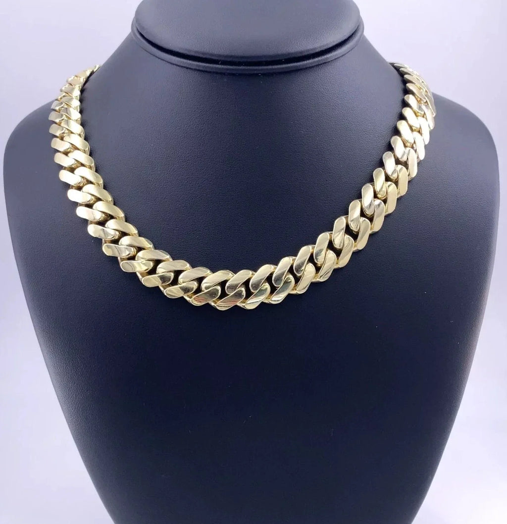 10k Yellow Gold Miami Cuban Link Chain necklace, 22", 194.5g, 12mm, S106643